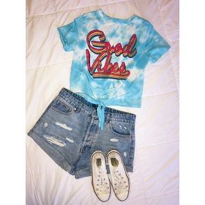 Funky Pink tie dye crop top